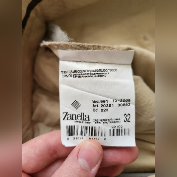 Zanella Italian Men's Warm Grey DressPants/Trousers Size 32 100% Cotton - Picture 4 of 4